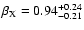 $\beta_{\rm X} = 0.94 ^{+0.24} _{-0.21}$