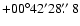 $+00^\circ42'28\hbox{$.\!\!^{\prime\prime}$ }8$