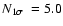 $\mbox{$N_{1\sigma}$ }=5.0$