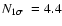 $\mbox{$N_{1\sigma}$ }=4.4$