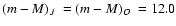 $\mbox{$(m-M)_J$ }=\mbox{$(m-M)_O$ }=12.0$