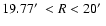$19.77\hbox {$^\prime $ }<R<20\hbox {$^\prime $ }$