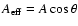$A_{\rm eff} = A\cos\theta$
