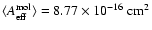 $\langle A_{\rm eff}^{\rm mol} \rangle = 8.77\times10^{-16}~{\rm cm}^2$