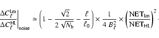 \begin{displaymath}%
\left. \frac{\Delta C_\ell^{\rm Im}}{\Delta C_\ell^{\rm HI}...
...ft(\frac{{\rm NET}_{\rm Im}}{{\rm NET}_{\rm HI}}\right)^2\cdot
\end{displaymath}
