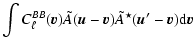 $\displaystyle \int C_\ell^{BB}(\vec{v})\tilde{A}(\vec{u}-\vec{v})\tilde{A}^\star(\vec{u}'-\vec{v}){\rm d}\vec{v}$