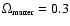 $\Omega_{\textrm{\tiny matter}} = 0.3$
