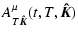 $\displaystyle A^{\mu}_{T\vec{\hat{K}}}(t,T,\vec{\hat{K}})$
