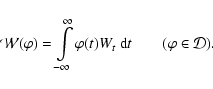 \begin{displaymath}\mathcal{W}(\varphi) = \int\limits_{-\infty}^{\infty}\varphi(t) W_t ~ {\rm d}t
\qquad (\varphi \in \mathcal{D}).
\end{displaymath}