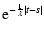 $\displaystyle {\rm e}^{-\frac{1}{\lambda} \left\vert t-s \right\vert}$