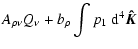 $\displaystyle A_{\rho \nu} Q_{\nu} + b_{\rho} \int p_1~ {\rm d}^4 \vec{\hat{K}}$