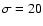 $\sigma = 20$