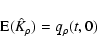\begin{displaymath}{{\rm E}}(\hat{K}_{\rho}) = q_{\rho}(t,0)
\end{displaymath}
