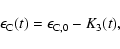 \begin{displaymath}
\epsilon_{\rm C}(t) = \epsilon_{\rm C,0} - K_3 (t),
\end{displaymath}