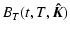 $\displaystyle B_T(t,T,\vec{\hat{K}})$