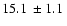 $15.1~\pm 1.1~$