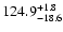 $\rm 124.9_{-18.6}^{+1.8}$