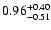 $\rm0.96_{-0.51}^{+0.40}$