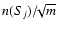 $n(S_j)/\!\!\sqrt m$