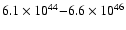 $6.1\times10^{44}{-}6.6\times10^{46}$