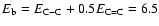 $E_{\rm b} = E_{\rm C-C} + 0.5 E_{\rm C=C} = 6.5$