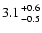 $3.1 {+0.6 \atop
-0.5}$