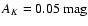 $A_{K} = 0.05~\rm mag$
