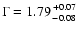 $\Gamma = 1.79 {+0.07 \atop -0.08}$