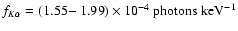 $f_{K\alpha} = (\mbox{1.55$-$ 1.99}) \times 10^{-4}~ {\rm photons}~{\rm keV}^{-1}$