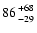 $86 {+68 \atop -29}$