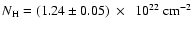 $N_{\rm H} = (1.24 \pm 0.05)~\times~~10^{22}~\rm cm^{-2}$
