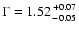 $\Gamma = 1.52 {+0.07 \atop -0.05}$