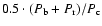 $0.5\cdot (P_{\rm b} + P_{\rm r})/P_{\rm c}$