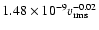 $1.48\times 10^{-9} v_{\rm rms}^{-0.02}$