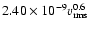 $2.40\times 10^{-9} v_{\rm rms}^{0.6}$
