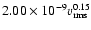 $2.00\times 10^{-9} v_{\rm rms}^{0.15}$