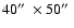 $40\hbox{$^{\prime\prime}$ }\times 50\hbox{$^{\prime\prime}$ }$