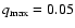 $q_{\rm max}=0.05$