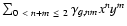 $\sum_{0 ~< ~n+m ~\leq ~2} \gamma_{g, nm} x^n y^m$