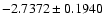 $-2.7372\pm0.1940$