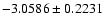 $-3.0586\pm0.2231$