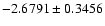 $-2.6791\pm0.3456$