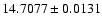 $14.7077\pm0.0131$