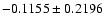 $-0.1155\pm0.2196$