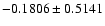 $-0.1806\pm0.5141$