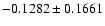 $-0.1282\pm0.1661$