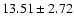 $13.51\pm2.72$