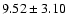 $ 9.52\pm3.10$