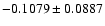 $-0.1079\pm0.0887$