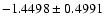 $-1.4498\pm0.4991$